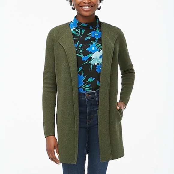 J. Crew Sweaters - NEW J. Crew Vanessa sweater-jacket olive green cardigan blazer jacket AC619